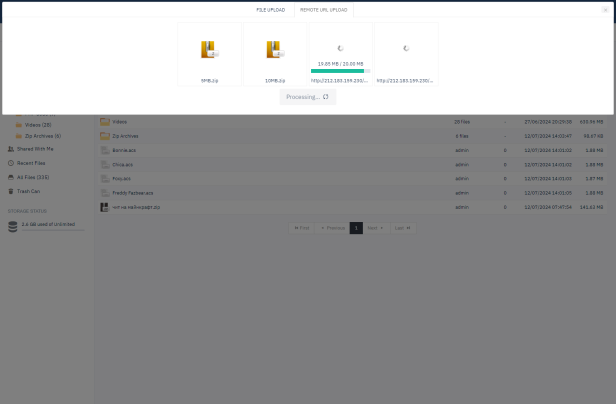 Remote Upload Processing